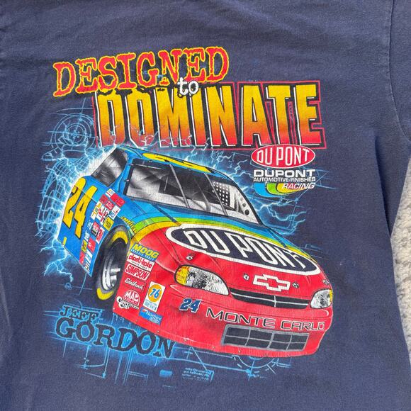Vtg 1990s Chase Jeff Gordon 24 NASCAR Front and Back T-Shirt Medium - Picture 3 of 7